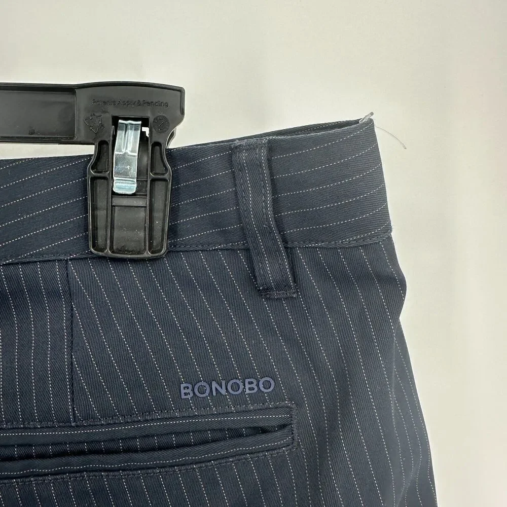 Bonobos Dress Pants Mens 36/30 Blue Striped Golf Performance Preppy Athleisure‎